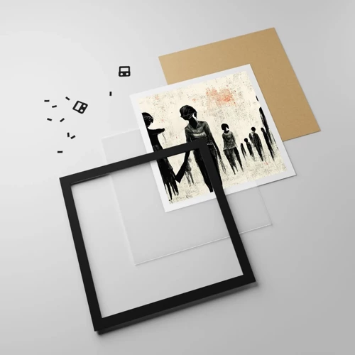 Affiche dans un cadre noir - Poster - Contre la solitude - 60x60 cm