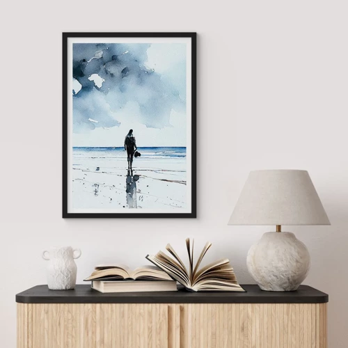 Affiche dans un cadre noir - Poster - Conversation avec la mer - 61x91 cm