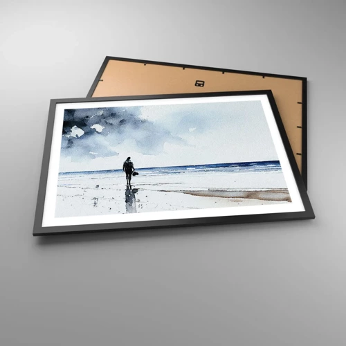 Affiche dans un cadre noir - Poster - Conversation avec la mer - 70x50 cm