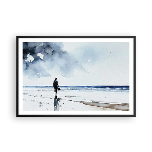 Affiche dans un cadre noir - Poster - Conversation avec la mer - 91x61 cm