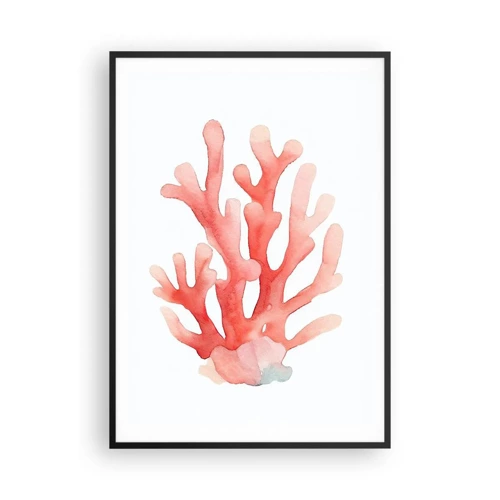 Affiche dans un cadre noir - Poster - Corail couleur corail - 70x100 cm