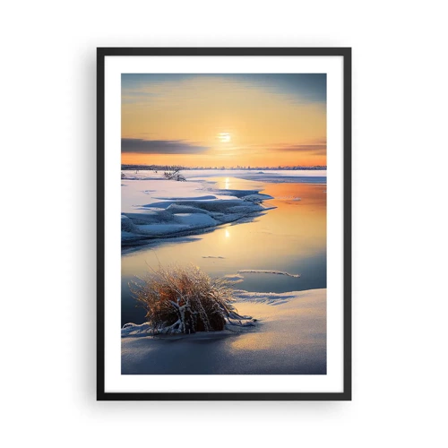 Affiche dans un cadre noir - Poster - Coucher de soleil d'hiver - 50x70 cm