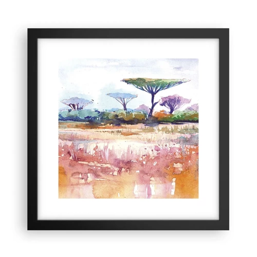 Affiche dans un cadre noir - Poster - Couleurs de savane - 30x30 cm