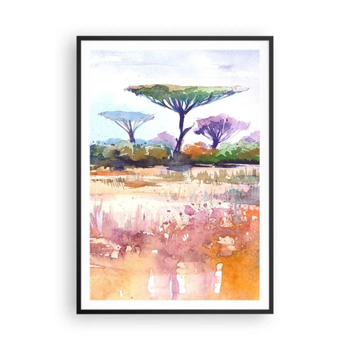 Affiche dans un cadre noir - Poster - Couleurs de savane - 70x100 cm