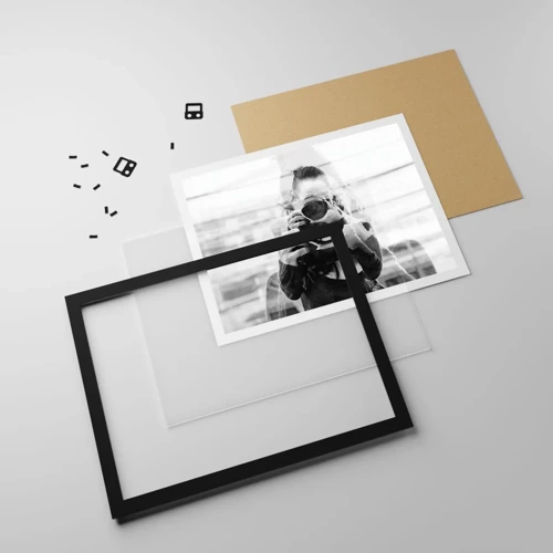 Affiche dans un cadre noir - Poster - Créateur et matériel - 100x70 cm