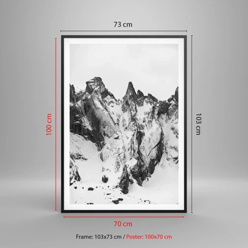 Affiche dans un cadre noir - Poster - Crête dangereuse de granit - 70x100 cm