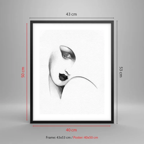 Affiche dans un cadre noir - Poster - Dans le style de Lempicka - 40x50 cm