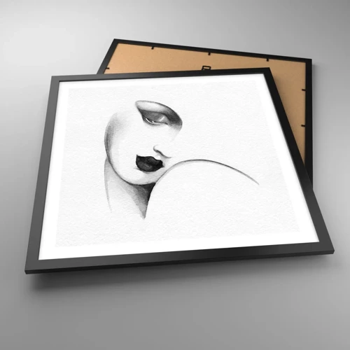 Affiche dans un cadre noir - Poster - Dans le style de Lempicka - 50x50 cm