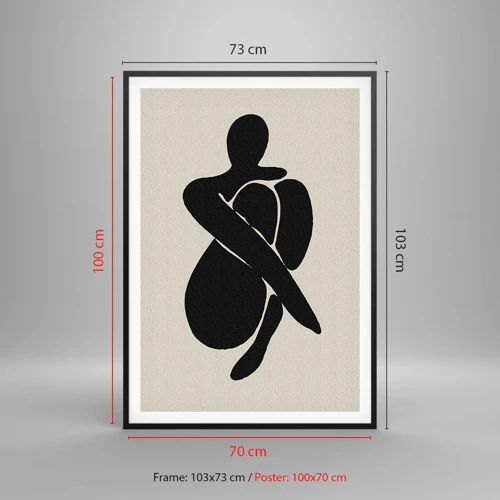Affiche dans un cadre noir - Poster - Dans ses propres bras - 70x100 cm