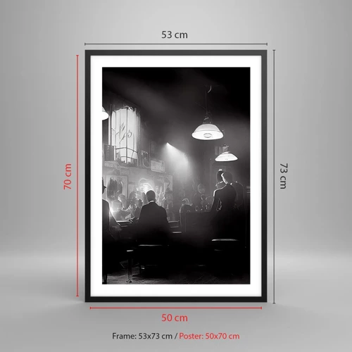 Affiche dans un cadre noir - Poster - Dans une ambiance jazz - 50x70 cm