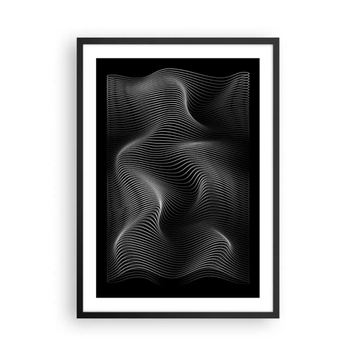 Affiche dans un cadre noir - Poster - Danse de lumière dans l'espace - 50x70 cm