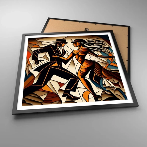 Affiche dans un cadre noir - Poster - Danse de passion et de volupté - 60x60 cm