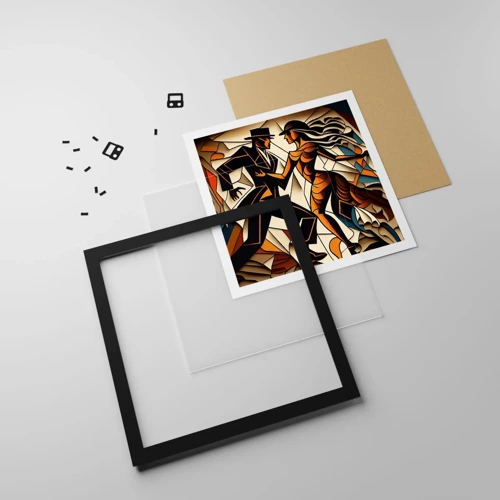 Affiche dans un cadre noir - Poster - Danse de passion et de volupté - 60x60 cm