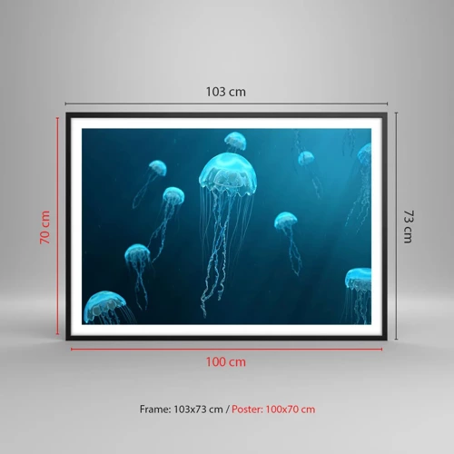 Affiche dans un cadre noir - Poster - Danse océanique - 100x70 cm