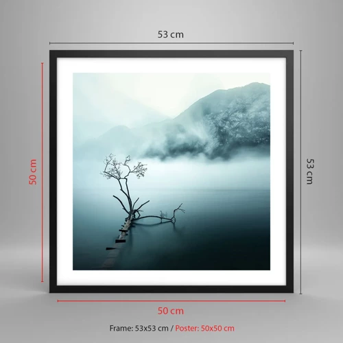 Affiche dans un cadre noir - Poster - D'eau et de brouillard - 50x50 cm