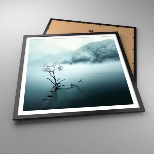 Affiche dans un cadre noir - Poster - D'eau et de brouillard - 60x60 cm