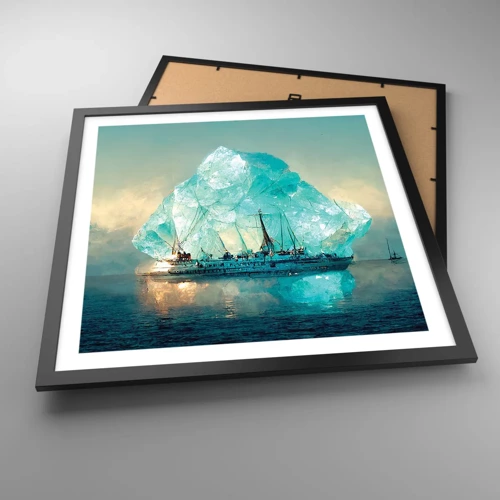 Affiche dans un cadre noir - Poster - Diamant arctique - 50x50 cm