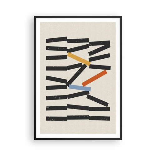 Affiche dans un cadre noir - Poster - Dominos – composition - 70x100 cm