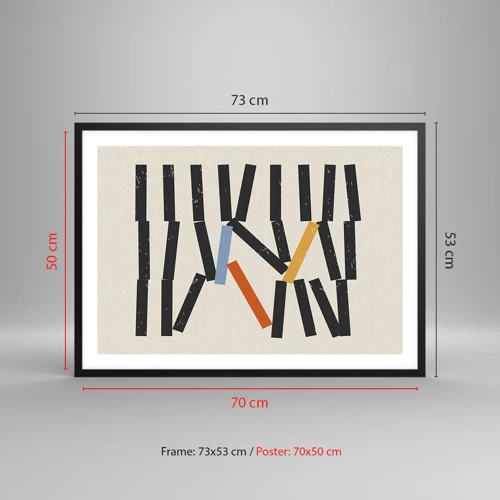 Affiche dans un cadre noir - Poster - Dominos – composition - 70x50 cm