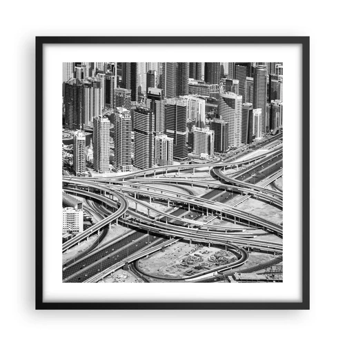 Affiche dans un cadre noir - Poster - Dubaï - la ville impossible - 50x50 cm