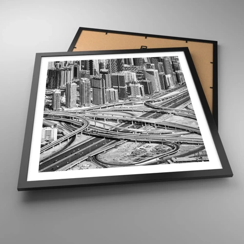 Affiche dans un cadre noir - Poster - Dubaï - la ville impossible - 50x50 cm