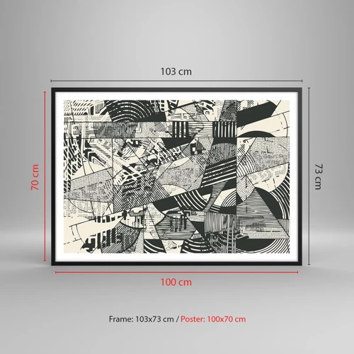 Affiche dans un cadre noir - Poster - Dynamique du modernisme - 100x70 cm