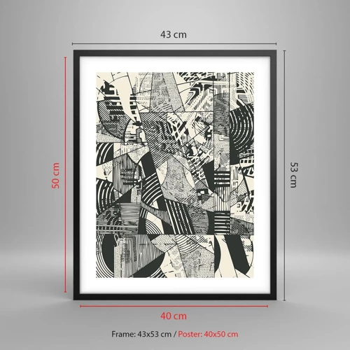 Affiche dans un cadre noir - Poster - Dynamique du modernisme - 40x50 cm