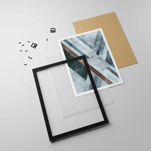 Affiche dans un cadre noir - Poster - Élégance sophistiquée de la géométrie - 50x70 cm