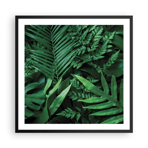 Affiche dans un cadre noir - Poster - Emmitouflé de verdure - 60x60 cm