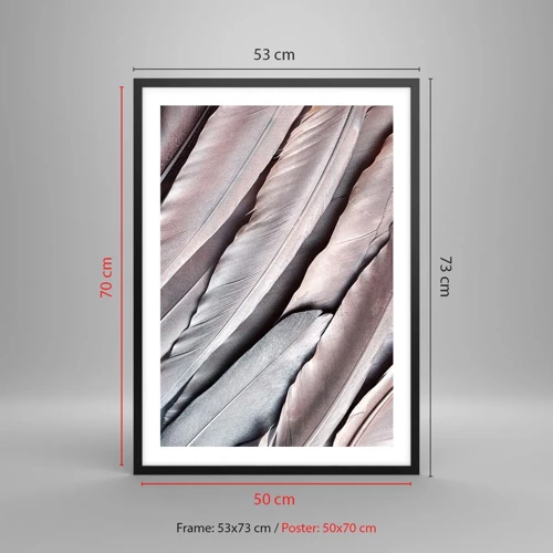 Affiche dans un cadre noir - Poster - En argent rose - 50x70 cm