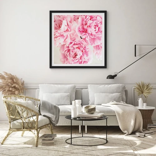 Affiche dans un cadre noir - Poster - En glamour rose - 30x30 cm