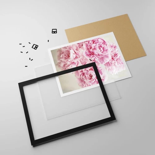 Affiche dans un cadre noir - Poster - En glamour rose - 50x40 cm