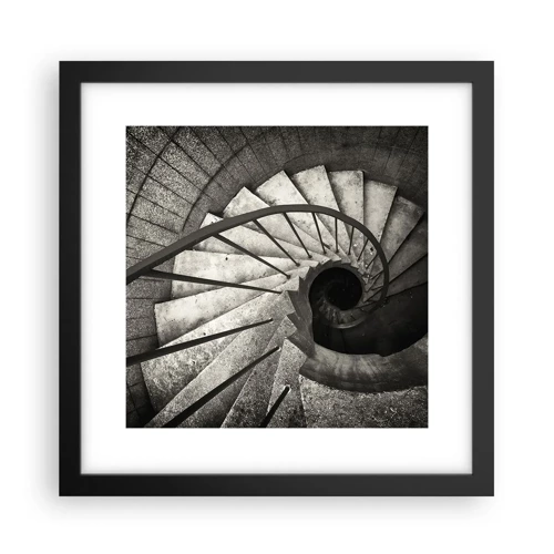 Affiche dans un cadre noir - Poster - En haut des escaliers, en bas des escaliers - 30x30 cm