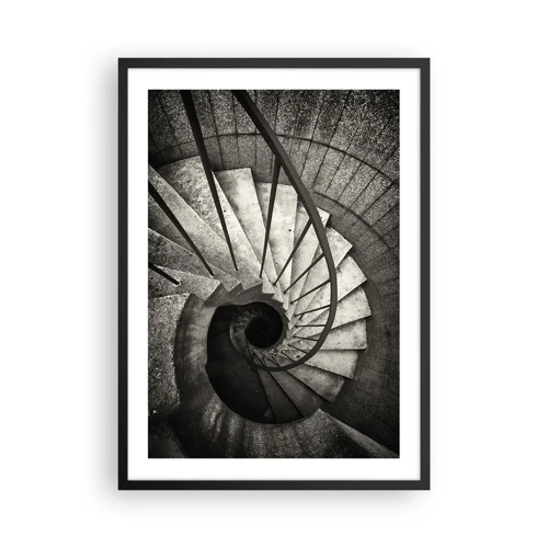 Affiche dans un cadre noir - Poster - En haut des escaliers, en bas des escaliers - 50x70 cm