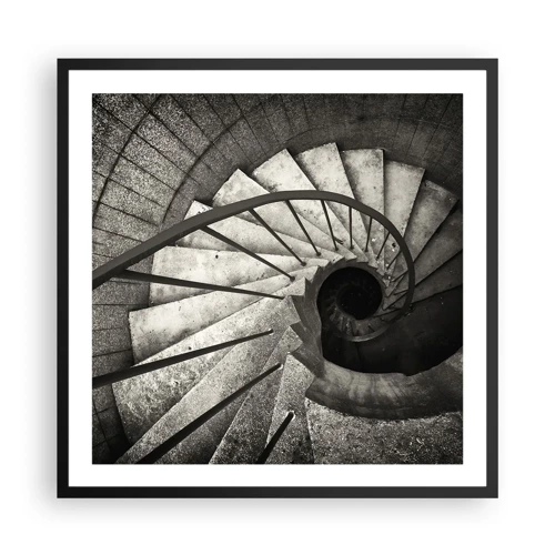 Affiche dans un cadre noir - Poster - En haut des escaliers, en bas des escaliers - 60x60 cm