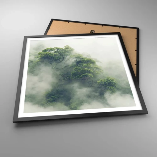 Affiche dans un cadre noir - Poster - Enveloppé de brouillard - 60x60 cm