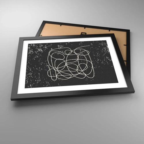 Affiche dans un cadre noir - Poster - Errance des pensées - 40x30 cm