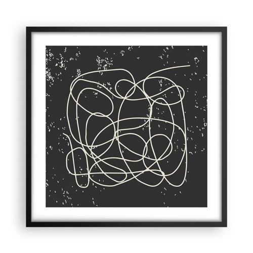 Affiche dans un cadre noir - Poster - Errance des pensées - 50x50 cm