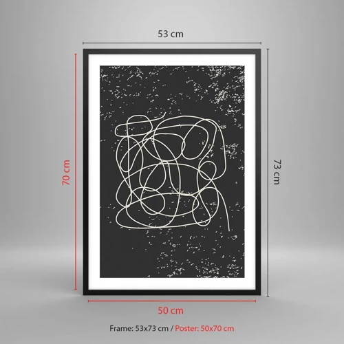 Affiche dans un cadre noir - Poster - Errance des pensées - 50x70 cm