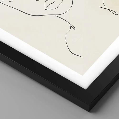 Affiche dans un cadre noir - Poster - Esquisse de la sensualité - 100x70 cm