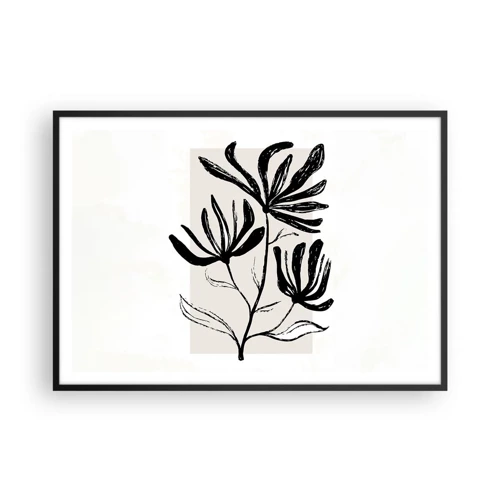 Affiche dans un cadre noir - Poster - Esquisse pour l'herbier - 100x70 cm