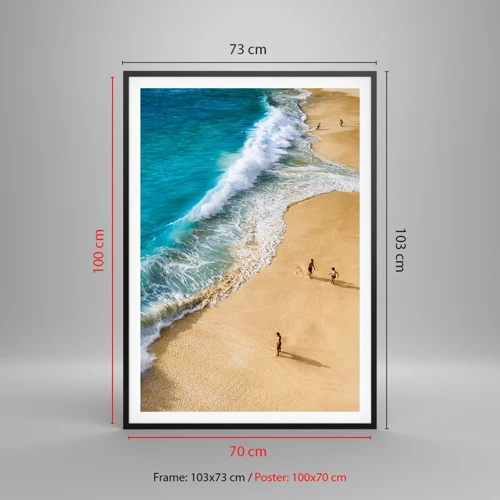 Affiche dans un cadre noir - Poster - Et ensuite le soleil, la plage… - 70x100 cm