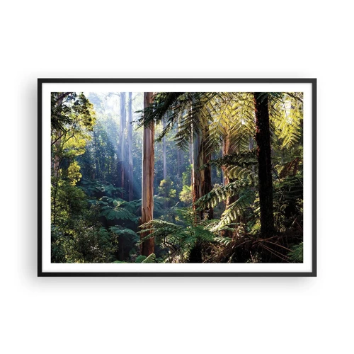 Affiche dans un cadre noir - Poster - Fable de la forêt - 100x70 cm