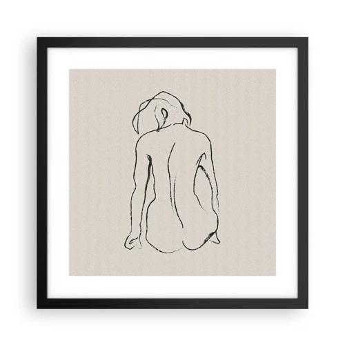 Affiche dans un cadre noir - Poster - Femme nue - 40x40 cm