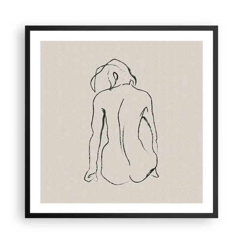 Affiche dans un cadre noir - Poster - Femme nue - 60x60 cm