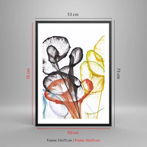 Affiche dans un cadre noir - Poster - Fleurs avec une âme - 50x70 cm