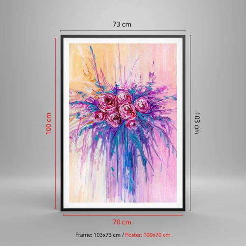 Affiche dans un cadre noir - Poster - Fontaine aux roses - 70x100 cm