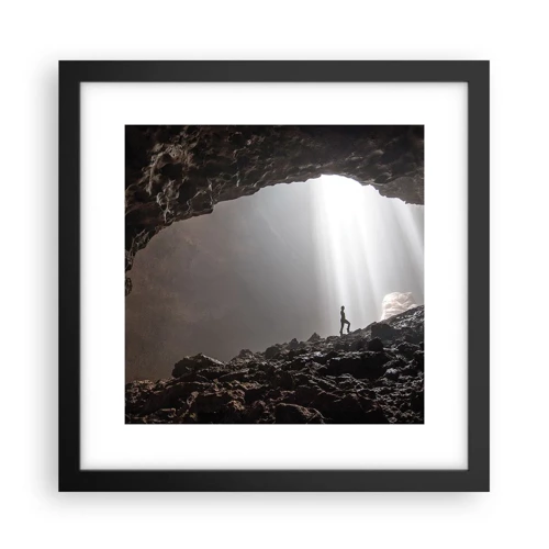 Affiche dans un cadre noir - Poster - Grotte lumineuse - 30x30 cm