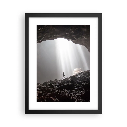 Affiche dans un cadre noir - Poster - Grotte lumineuse - 30x40 cm