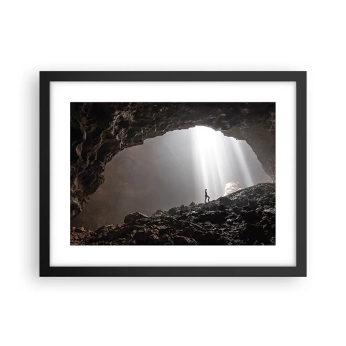 Affiche dans un cadre noir - Poster - Grotte lumineuse - 40x30 cm